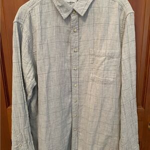 Goodfellow & Co Mens Standard Double Weave Long Sleeve Shirt Gray 2XL Like New